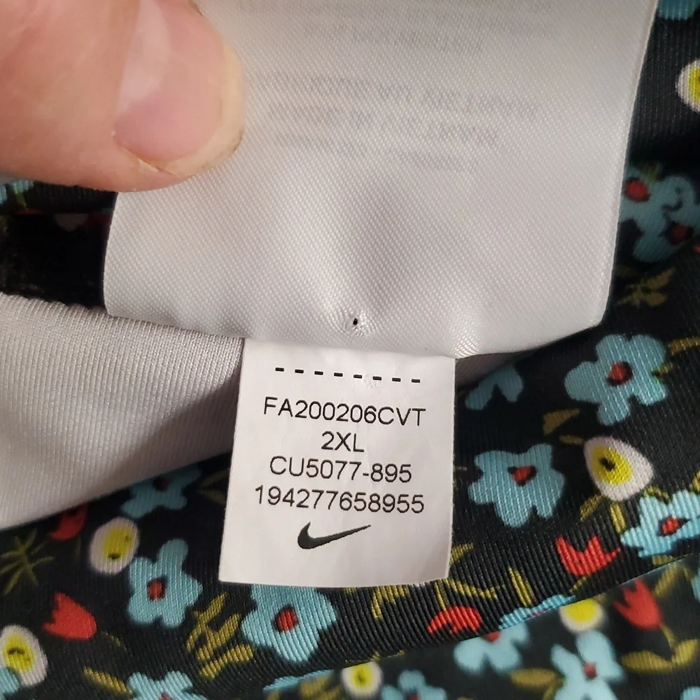 Nike One‎ Floral Patterned Activewear Mid Rise 7/8 Leggings Size 2XL